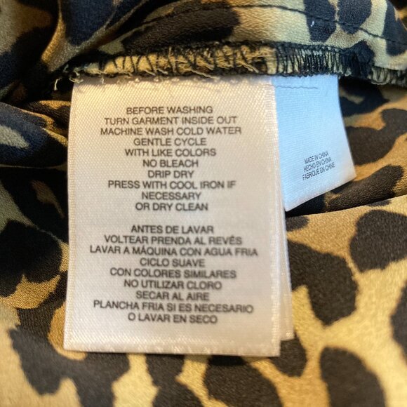 Anne Klein Leopard Print Relaxed Fit Roll Tab Sleeves Pullover Size S - Picture 6 of 9